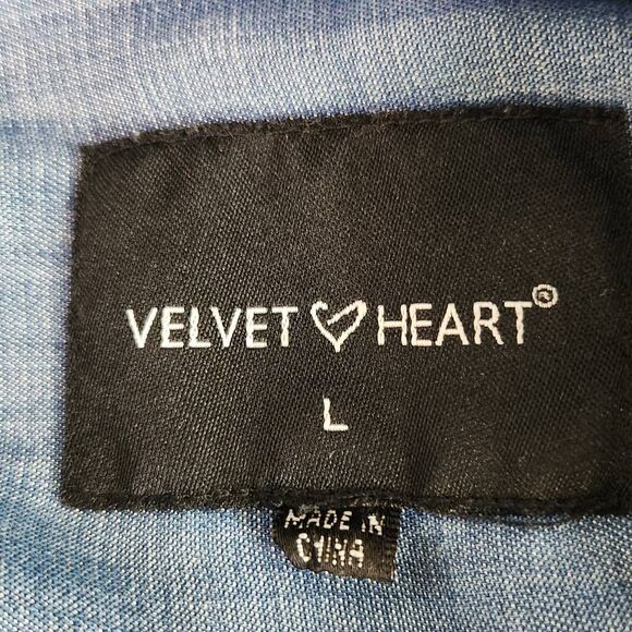 Velvet Heart Chambray Mini Shirt Dress Size Large Chambray Mini Dress - Picture 6 of 9